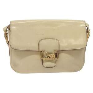 Celine Leather Shoulder Bag White Gold